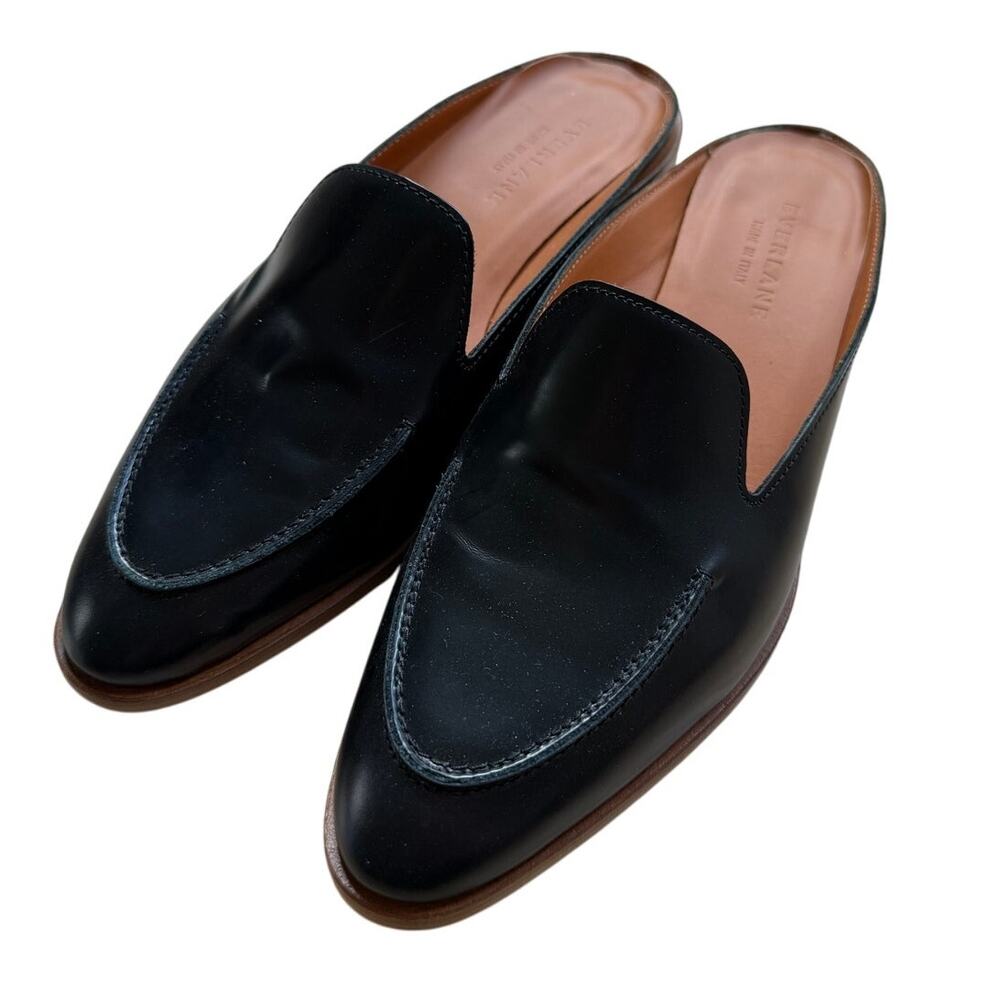 Everlane Black 1" Heel Modern Loafer Mule Slip On Leather Office/Work/Italy-6
